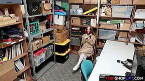 aussie redhead teen caught shoplifting sucks monster cock?