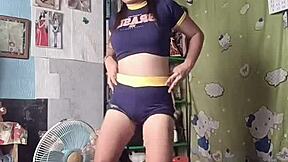 cute asian babe shakes tight ass phonk dance bota na pista