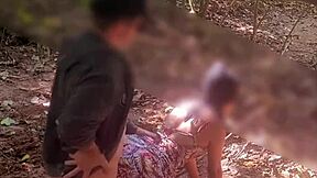 the young wife meets a stranger on the remote trail path