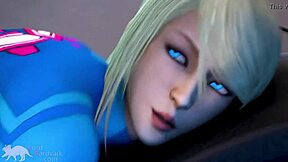 zero suit samus gets birthday facefuck from monster cock