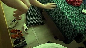 dominant lesbian boss spanks and straps submissive girlfriend in bdsm play part 1