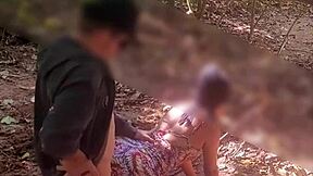 the young wife meets a stranger on the remote trail path