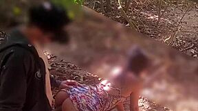 the young wife meets a stranger on the remote trail path