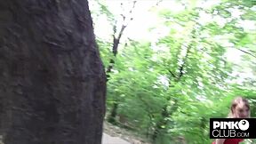 Christian Clay's POV with Flashing Exhibitionist Misha Maver in Woods