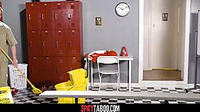 caught april olsen in the locker ready for fun?