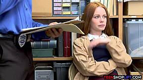 aussie redhead teen caught shoplifting sucks monster cock?