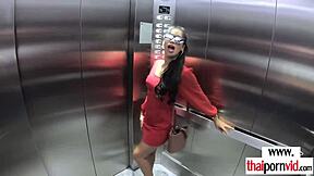 polly the thai teen pounces on euro cock