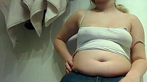 Chubby Blonde Slob Craves Messy Chocolate Fetish Fun