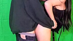 Gothic Mexican Cutie Bends For Surprise Creampie Casting