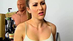 paige owens arrives for her home personal trainer session next door