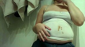 Chubby Blonde Slob Craves Messy Chocolate Fetish Fun