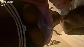 SLoppy SHOWER HEAD FROM FRESH EBONY TEEN CUMSHOT BLAST!