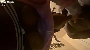 SLoppy SHOWER HEAD FROM FRESH EBONY TEEN CUMSHOT BLAST!