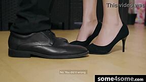 three sexy latinas deepthroat and ride instructor's cock hard