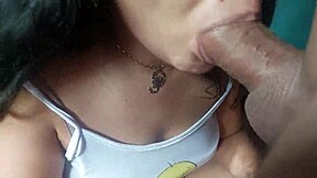 hermanastra swallows my cum after deepthroat blowjob and mouth fuck