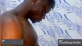 Hot teen strokes pussy furiously under steaming shower spray