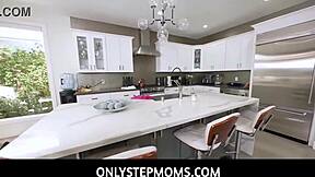 Submissive stepmom jordan maxx gives deepthroat and handjob to teen.