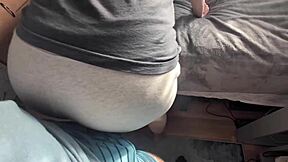 pov redhead college slut twerks petite ass on cock in boxers shaking sexy