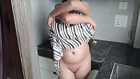 sexy indian stepsis fucked hard by stepbro in kitchen