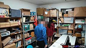 TEEN THIEF SUCKS OFF TWO GUARDS In Deal-Making 3some Blowbang!