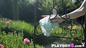 CUTE TEEN MODEL MIRANDA RIPS OFF LINGERIE For Hot Naked Poses!