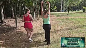 simple mama walk turns into wild outdoor adventure scene