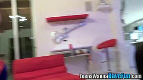 cosplay teen gets messy facial at wild party