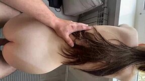 roommate begs for rough doggystyle creampie in dorm