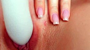 Juicy pink pussy lips clit throb in closeup masturbation orgasm