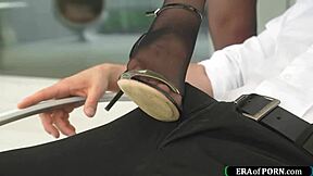 european teen gives her bf an intense footjob outdoors