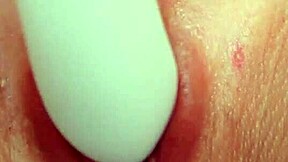 Juicy pink pussy lips clit throb in closeup masturbation orgasm