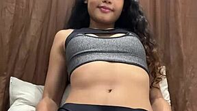 horny petite latina amateur princess slut rams her big black dildo deep homemade