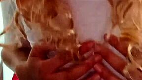 your latina girlfriend in blonde dress calls begging sex with her small perky tits pov