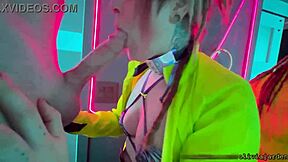 sloppy goth redhead deepthroats in public rave bathroom?