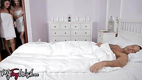 Blonde teen rides cock in ffm threesome compilation with pussy fingering