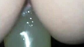 i squat on huge dildo fucking till i cum hard pov