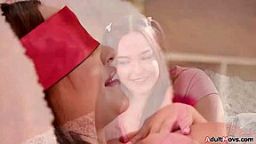 Hey I'm licking my blindfolded teen stepsis pussy now!