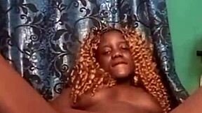 tiny ebony teen squirts deep from intense pussy fingering