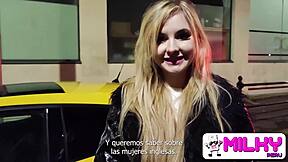 that slim blonde babe heads to hotel for hot photo session turns sexy