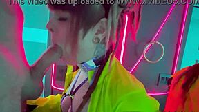 sloppy goth redhead deepthroats in public rave bathroom?