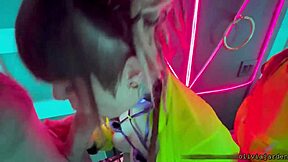 sloppy goth redhead deepthroats in public rave bathroom?