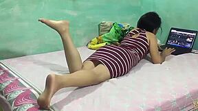 me cumming deep in tight stepsister pussy home alone