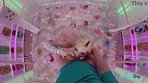 Hot Blonde Teen's Tiny Shaved Pussy Swallows Horny Monster Cock Deep!