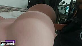 curvy latina bride bends over big ass for doggystyle pounding in homemade lesbian heat