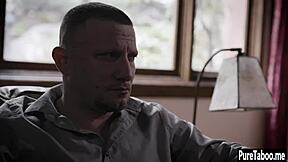 crazy stepdad punishes sexy blonde teen then fucks her tight pussy hard