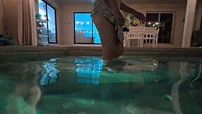 imagine this pov slut teasing her small tits before fucking hard outside in the pool