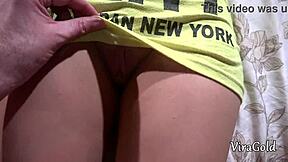 bed quickie leaves cum dripping down my pretty teen ass