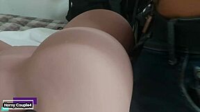 curvy latina bride bends over big ass for doggystyle pounding in homemade lesbian heat