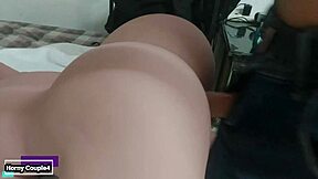 curvy latina bride bends over big ass for doggystyle pounding in homemade lesbian heat