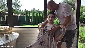 pregnant teen's fat ass pounded while grandpa watches 😈🍑💦